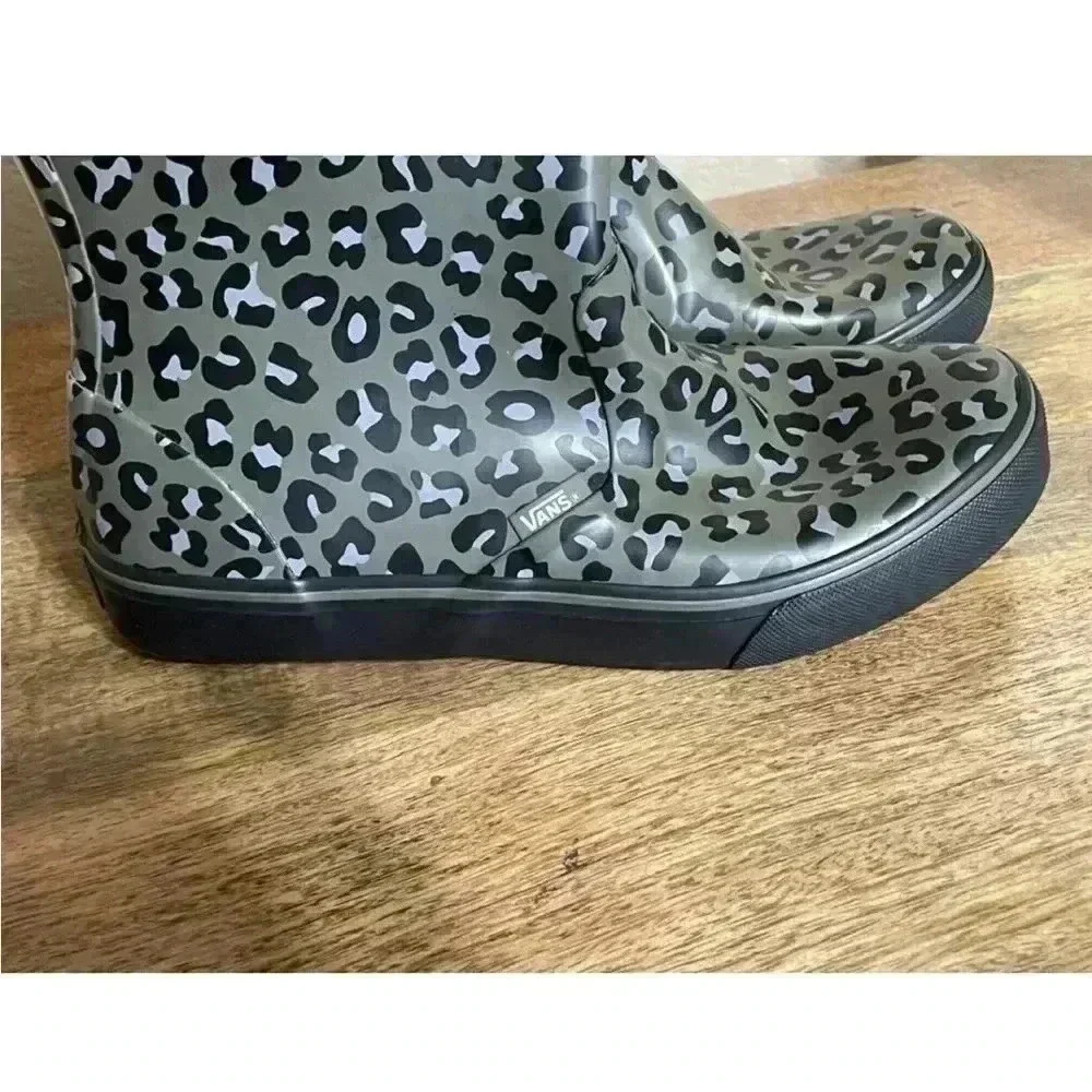 Vans Wellington Rubber Rain Boots Leopard Print Size 5.5
